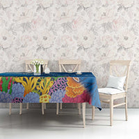 Polynesian Scuba Diving Tablecloth Beauty Corals with Underwater and Polynesian Pattern LT03 - Polynesian Pride