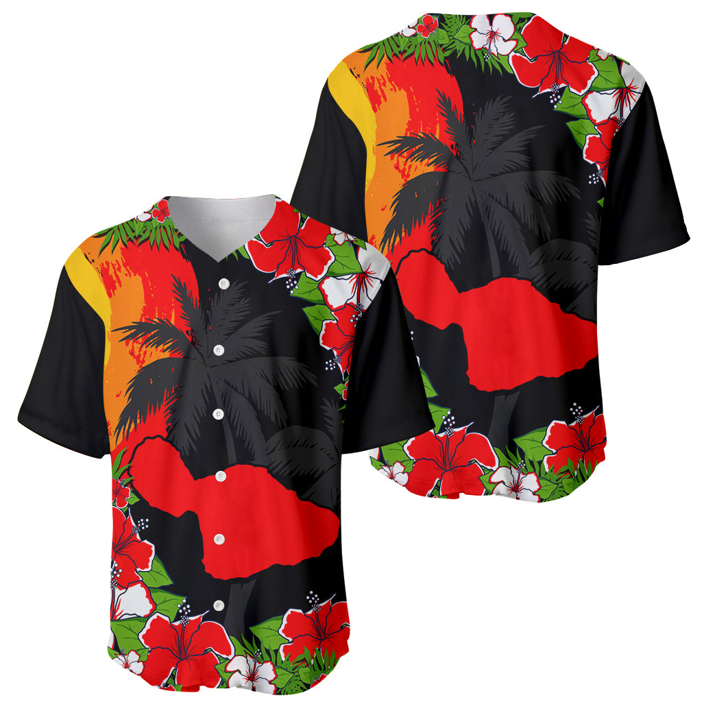 Hawaii Maui Island Baseball Jersey Maui Map With Tropical Forest Sunset Vibe LT03 - Polynesian Pride