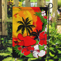 Hawaii Maui Island Garden Flag Maui Map With Tropical Forest Sunset Vibe LT03 Garden Flag Black - Polynesian Pride