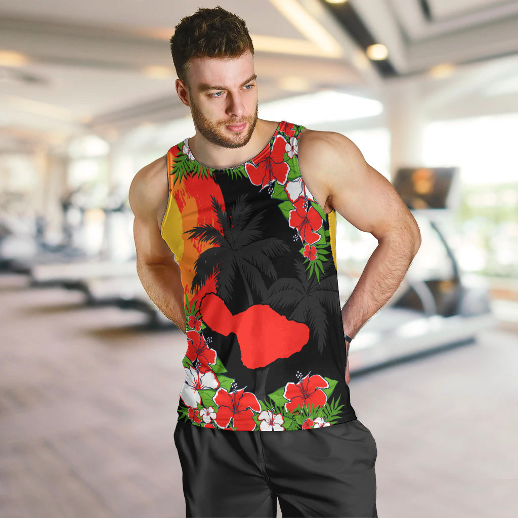 Hawaii Maui Island Men Tank Top Maui Map With Tropical Forest Sunset Vibe LT03 - Polynesian Pride