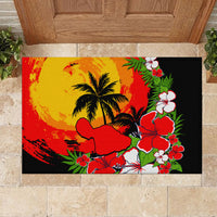 Hawaii Maui Island Rubber Doormat Maui Map With Tropical Forest Sunset Vibe LT03 - Polynesian Pride