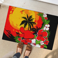 Hawaii Maui Island Rubber Doormat Maui Map With Tropical Forest Sunset Vibe LT03 - Polynesian Pride