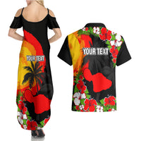 Custom Hawaii Maui Island Couples Matching Summer Maxi Dress and Hawaiian Shirt Maui Map With Tropical Forest Sunset Vibe LT03 - Polynesian Pride