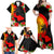 Custom Hawaii Maui Island Family Matching Off Shoulder Maxi Dress and Hawaiian Shirt Maui Map With Tropical Forest Sunset Vibe LT03 - Polynesian Pride