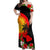 Custom Hawaii Maui Island Off Shoulder Maxi Dress Maui Map With Tropical Forest Sunset Vibe LT03 Women Black - Polynesian Pride