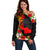 Custom Hawaii Maui Island Off Shoulder Sweater Maui Map With Tropical Forest Sunset Vibe LT03 Women Black - Polynesian Pride