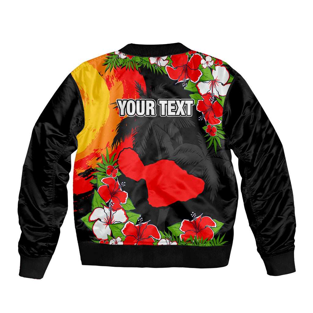 Custom Hawaii Maui Island Sleeve Zip Bomber Jacket Maui Map With Tropical Forest Sunset Vibe LT03 - Polynesian Pride