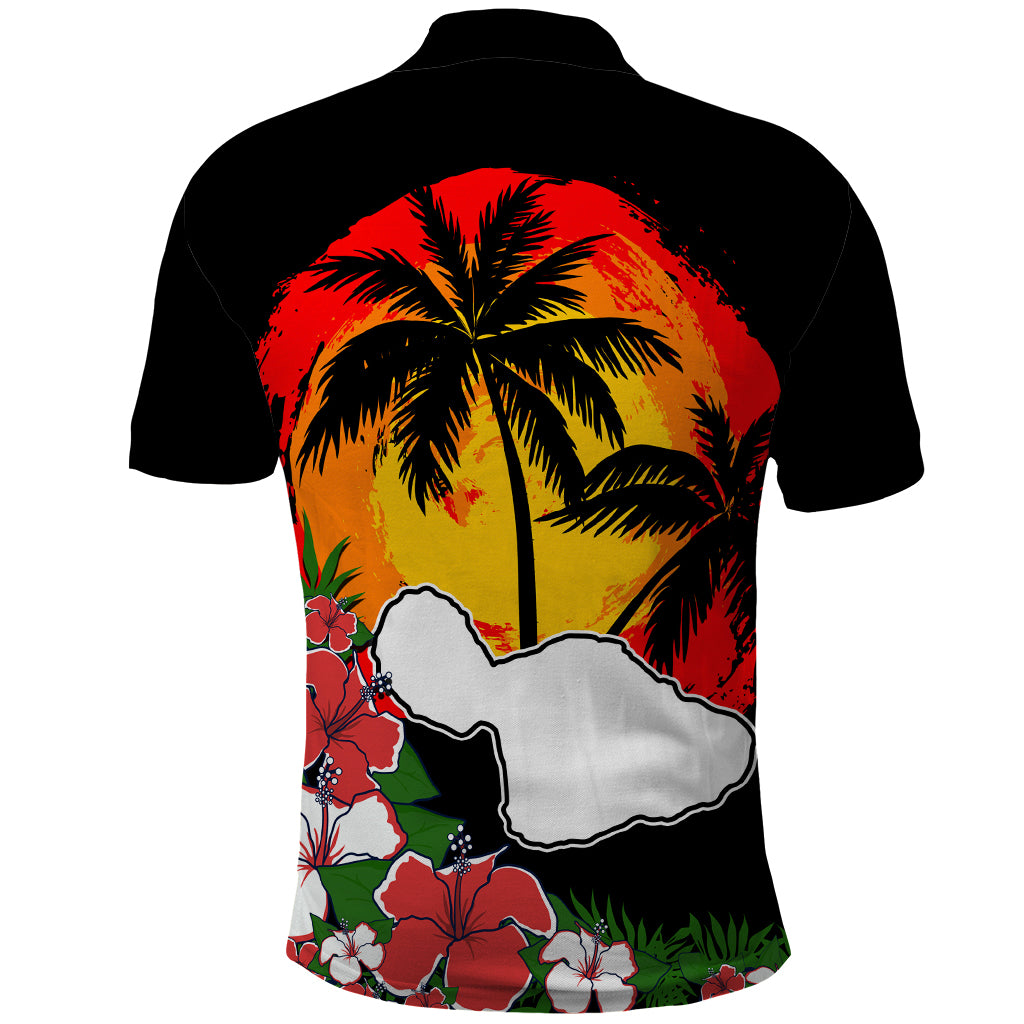 Hawaii Maui Island Polo Shirt Maui Map With Tropical Forest Vintage Style LT03 - Polynesian Pride