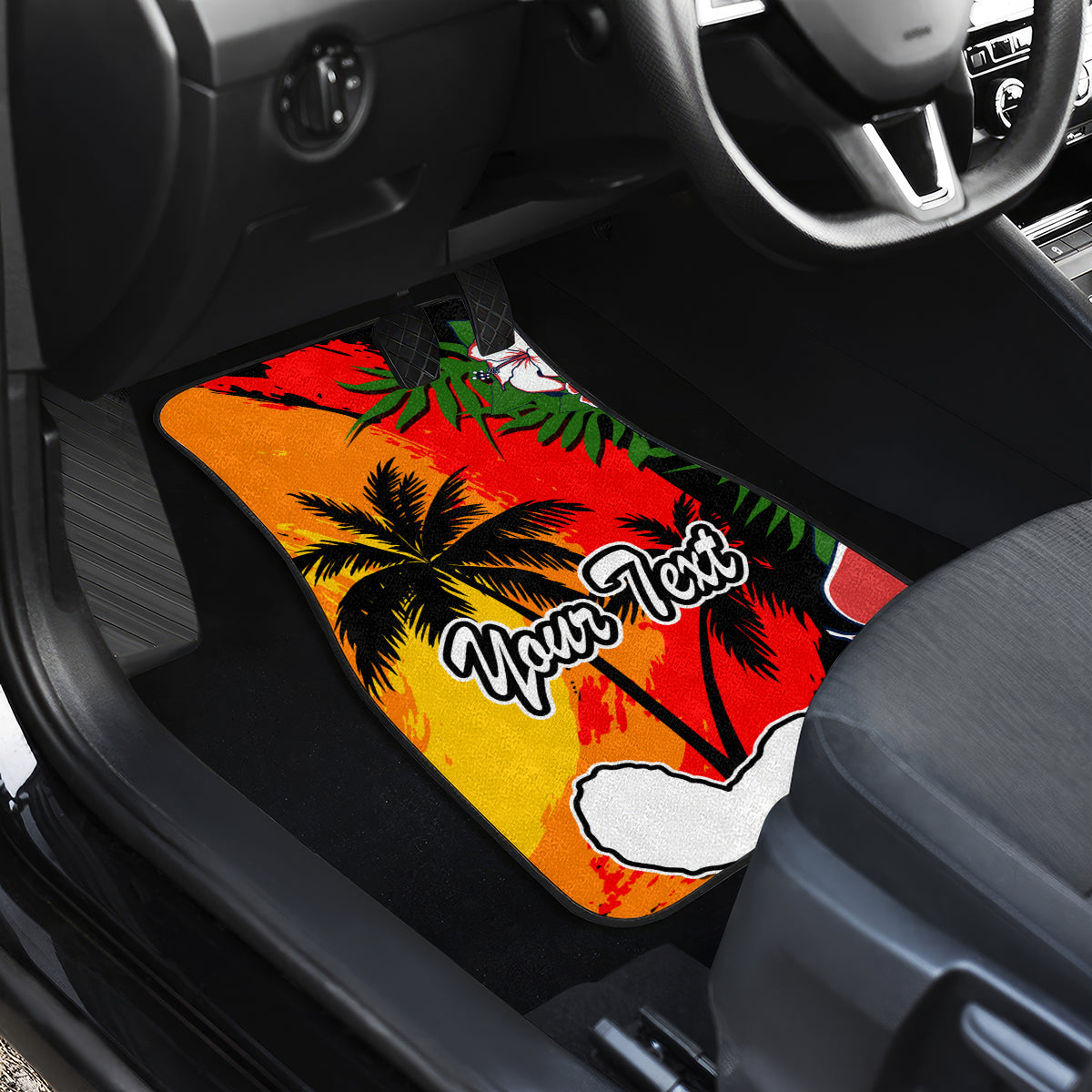Custom Hawaii Maui Island Car Mats Maui Map With Tropical Forest Vintage Style LT03 - Polynesian Pride