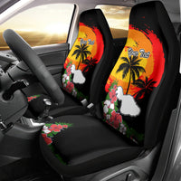 Custom Hawaii Maui Island Car Seat Cover Maui Map With Tropical Forest Vintage Style LT03 - Polynesian Pride