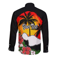 Custom Hawaii Maui Island Long Sleeve Button Shirt Maui Map With Tropical Forest Vintage Style LT03 - Polynesian Pride