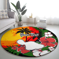 Custom Hawaii Maui Island Round Carpet Maui Map With Tropical Forest Vintage Style LT03 - Polynesian Pride