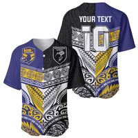 Custom Rugby Niue and Aotearoa Baseball Jersey Hiapo with Maori Moko Tribal Heritage Tattoos LT03 - Polynesian Pride
