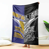 Rugby Niue and Aotearoa Blanket Hiapo with Maori Moko Tribal Heritage Tattoos LT03 - Polynesian Pride
