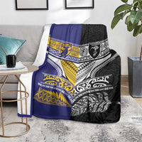 Rugby Niue and Aotearoa Blanket Hiapo with Maori Moko Tribal Heritage Tattoos LT03 - Polynesian Pride