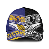 Niue and Aotearoa Rugby Classic Cap Hiapo with Maori Moko Tribal Heritage Tattoos - Polynesian Pride