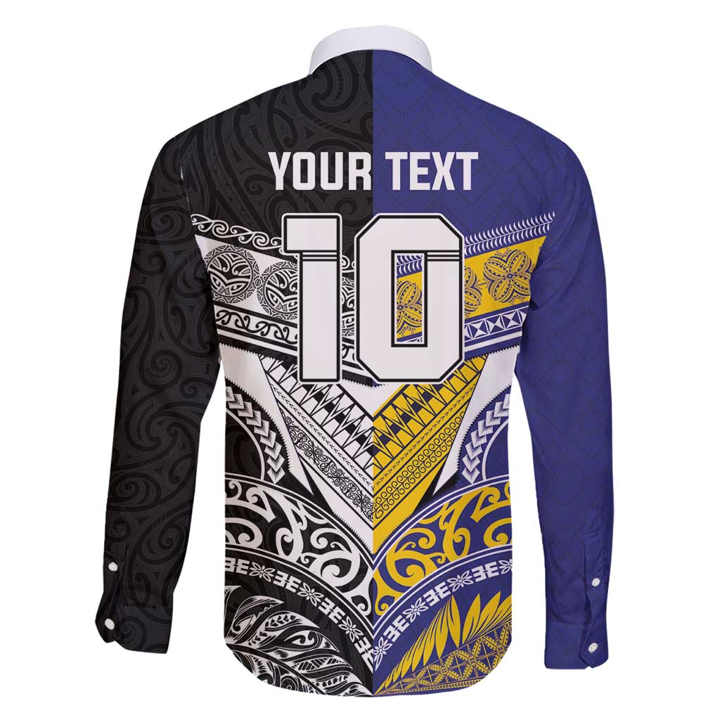 Custom Rugby Niue and Aotearoa Family Matching Short Sleeve Bodycon Dress and Hawaiian Shirt Hiapo with Maori Moko Tribal Heritage Tattoos - Polynesian Pride