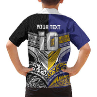 Custom Rugby Niue and Aotearoa Hawaiian Shirt Hiapo with Maori Moko Tribal Heritage Tattoos - Polynesian Pride