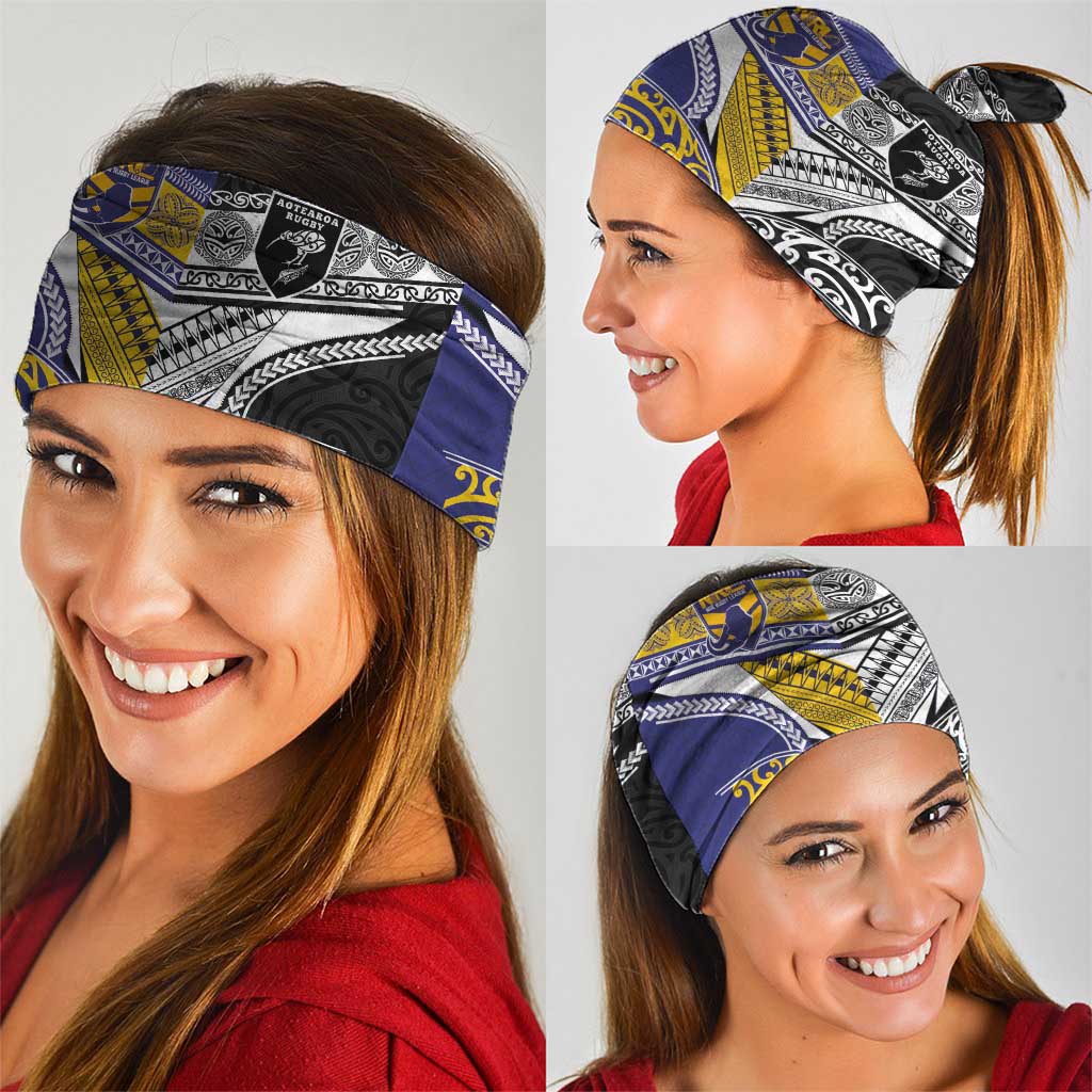 Rugby Niue and Aotearoa Neck Gaiter Hiapo with Maori Moko Tribal Heritage Tattoos LT03 - Polynesian Pride