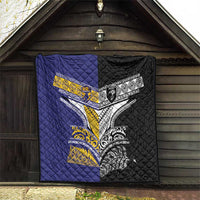 Rugby Niue and Aotearoa Quilt Hiapo with Maori Moko Tribal Heritage Tattoos LT03 - Polynesian Pride