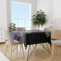 Rugby Niue and Aotearoa Tablecloth Hiapo with Maori Moko Tribal Heritage Tattoos LT03 - Polynesian Pride