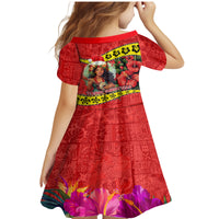 Hawaii Christmas Family Matching Mermaid Dress and Hawaiian Shirt Hula Girl Hibiscus With Hawaiian Style Tribal Fabric Patchwork LT03 - Polynesian Pride