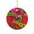 Personalised Hawaii Christmas Ceramic Ornament Hula Girl Hibiscus With Hawaiian Style Tribal Fabric Patchwork LT03 - Polynesian Pride