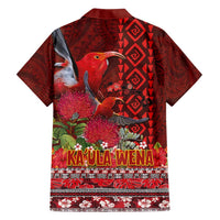 Hawaii KaʻUla Wena ʻIʻiwi Family Matching Long Sleeve Bodycon Dress and Hawaiian Shirt With Tropical Plants and 'Ohi'a lehua Kakau Art Tattoo