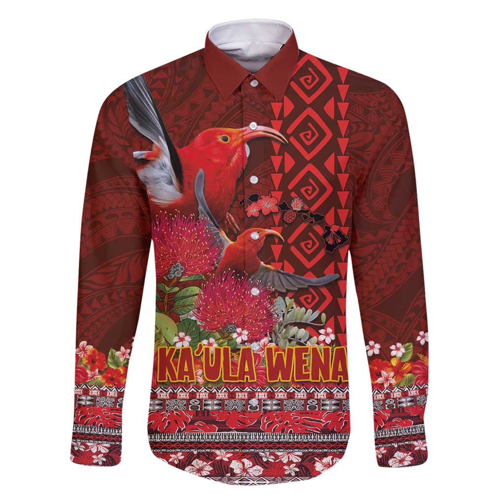 Hawaii KaʻUla Wena ʻIʻiwi Family Matching Tank Maxi Dress and Hawaiian Shirt With Tropical Plants and 'Ohi'a lehua Kakau Art Tattoo