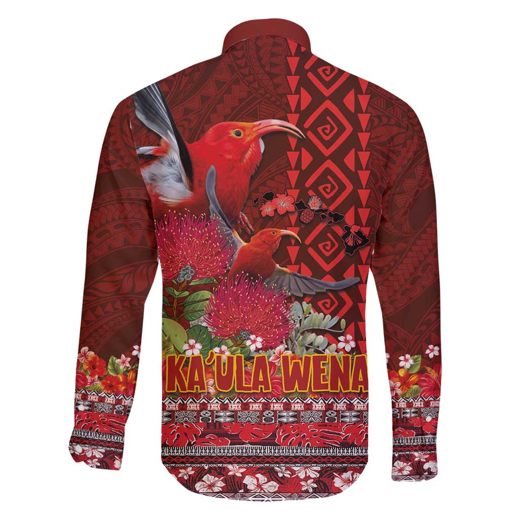 Hawaii KaʻUla Wena ʻIʻiwi Family Matching Tank Maxi Dress and Hawaiian Shirt With Tropical Plants and 'Ohi'a lehua Kakau Art Tattoo