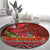 Hawaii KaʻUla Wena ʻIʻiwi Round Carpet With Tropical Plants and 'Ohi'a lehua Kakau Art Tattoo