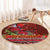 Hawaii KaʻUla Wena ʻIʻiwi Round Carpet With Tropical Plants and 'Ohi'a lehua Kakau Art Tattoo