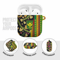 Hawaiian Tropical Plants Lei AirPods Case Kanaka Maoli Tribal with Palaka Motifs - Polynesian Pride