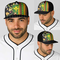 Hawaiian Tropical Plants Lei Baseball Net Cap Kanaka Maoli Tribal with Palaka Motifs - Polynesian Pride