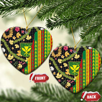 Hawaiian Tropical Plants Lei Ceramic Ornament Kanaka Maoli Tribal with Palaka Motifs - Polynesian Pride