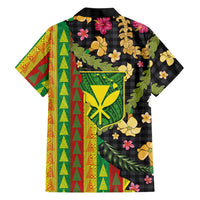 Hawaiian Tropical Plants Lei Family Matching Puletasi and Hawaiian Shirt Kanaka Maoli Tribal with Palaka Motifs LT03 - Polynesian Pride