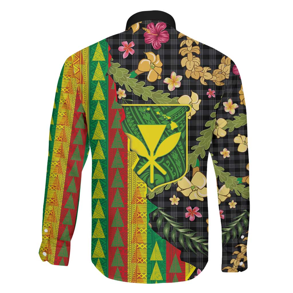 Hawaiian Tropical Plants Lei Family Matching Puletasi and Hawaiian Shirt Kanaka Maoli Tribal with Palaka Motifs LT03 - Polynesian Pride