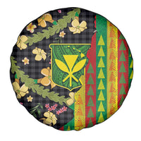 Hawaiian Tropical Plants Lei Spare Tire Cover Kanaka Maoli Tribal with Palaka Motifs - Polynesian Pride