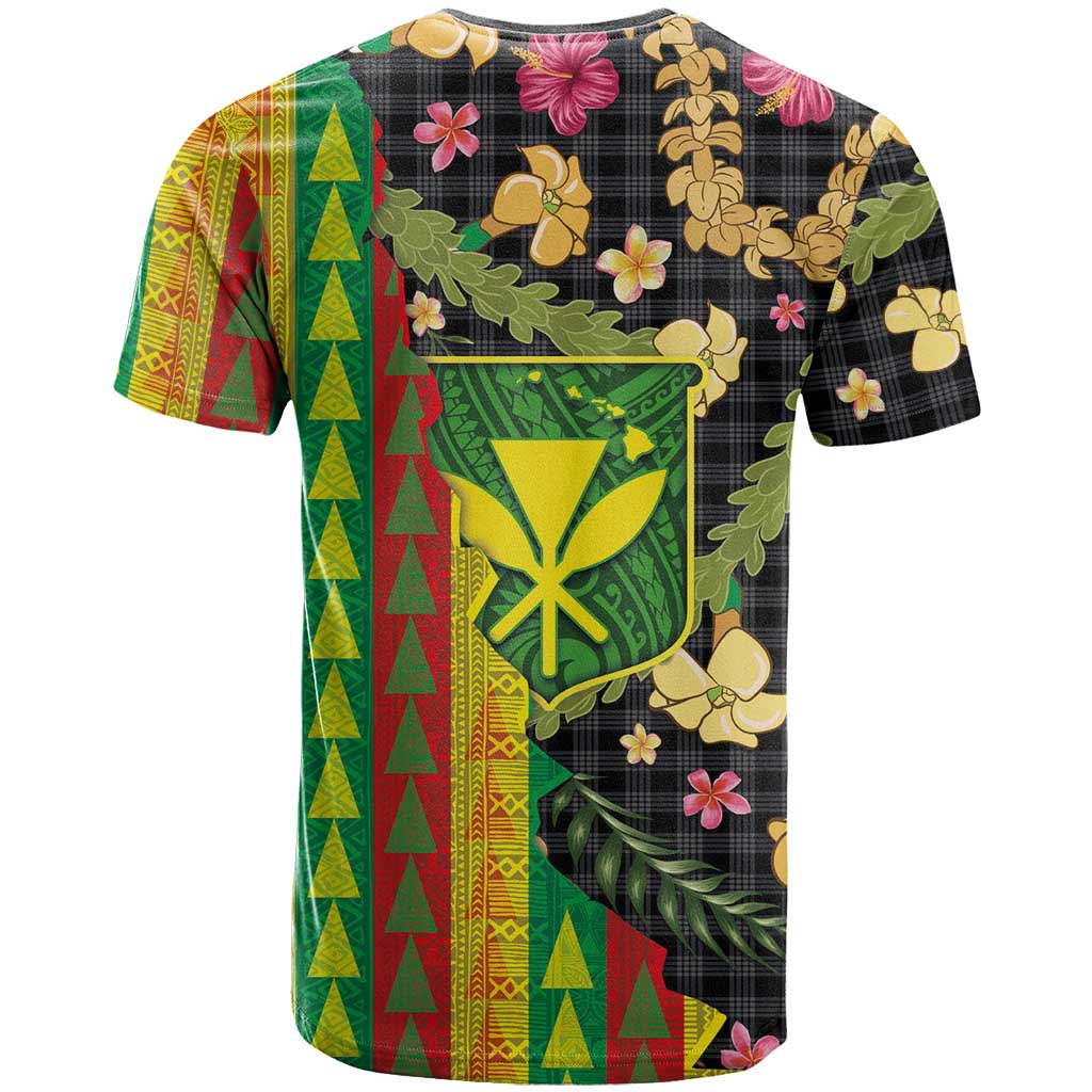Hawaiian Tropical Plants Lei T Shirt Kanaka Maoli Tribal with Palaka Motifs - Polynesian Pride