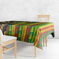 Hawaiian Tropical Plants Lei Tablecloth Kanaka Maoli Tribal with Palaka Motifs - Polynesian Pride