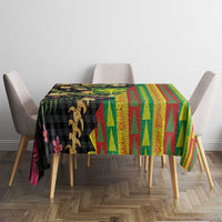 Hawaiian Tropical Plants Lei Tablecloth Kanaka Maoli Tribal with Palaka Motifs - Polynesian Pride