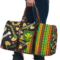 Hawaiian Tropical Plants Lei Travel Bag Kanaka Maoli Tribal with Palaka Motifs - Polynesian Pride