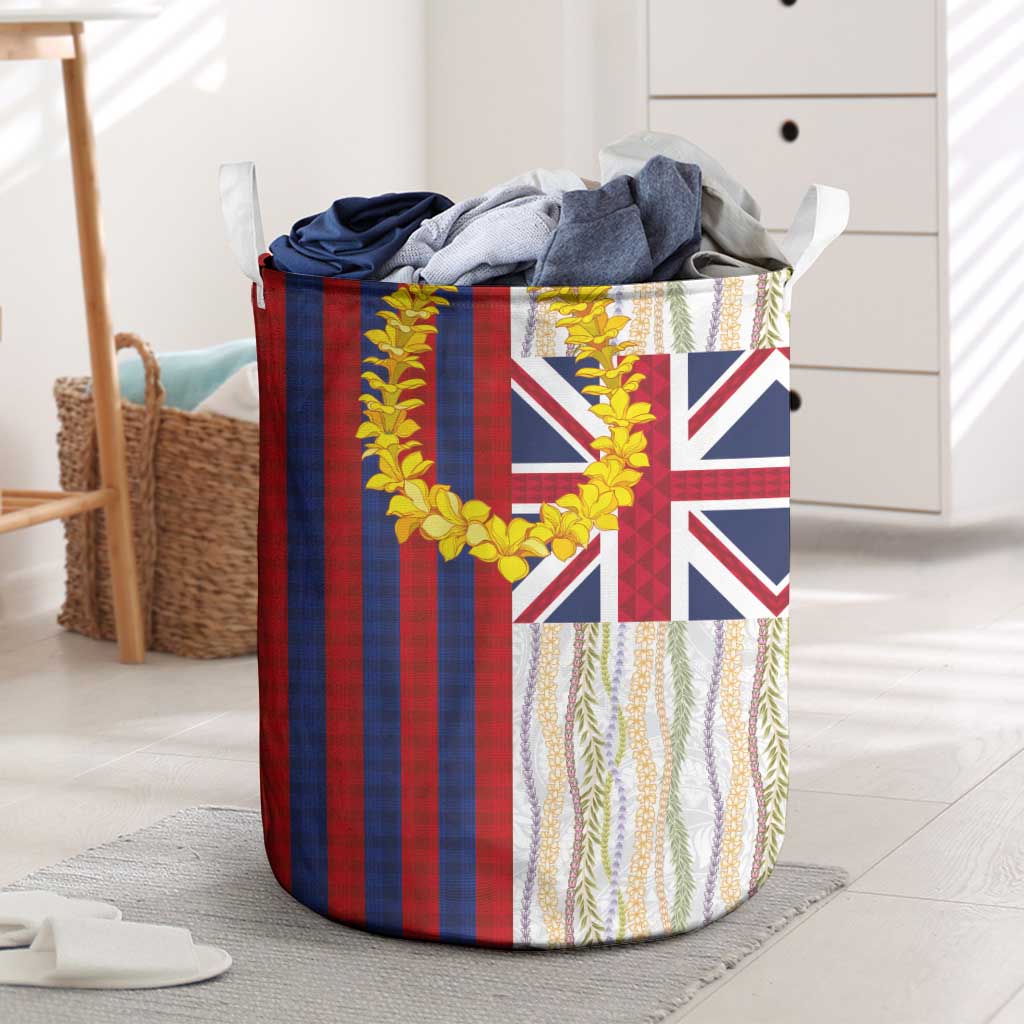 Hawaiian Tropical Plants Lei Laundry Basket National Flag Style - Polynesian Pride