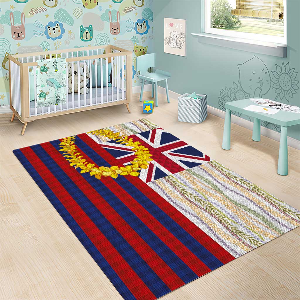 Hawaiian Tropical Plants Lei Area Rug National Flag Style - Polynesian Pride