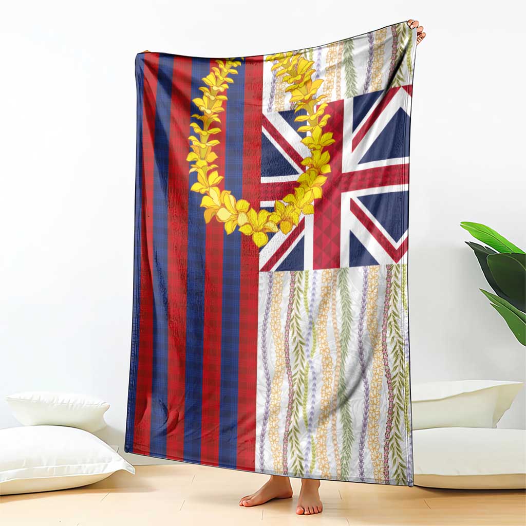 Hawaiian Tropical Plants Lei Blanket National Flag Style - Polynesian Pride