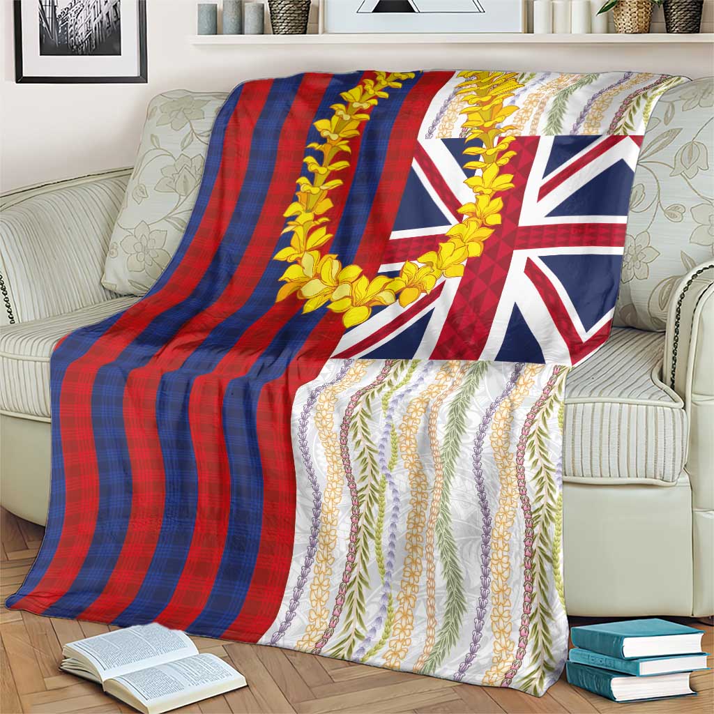 Hawaiian Tropical Plants Lei Blanket National Flag Style - Polynesian Pride