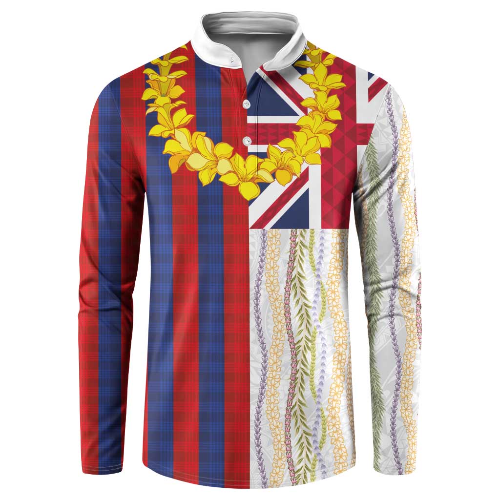 Hawaiian Tropical Plants Lei Button Sweatshirt National Flag Style - Polynesian Pride