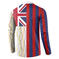 Hawaiian Tropical Plants Lei Button Sweatshirt National Flag Style - Polynesian Pride