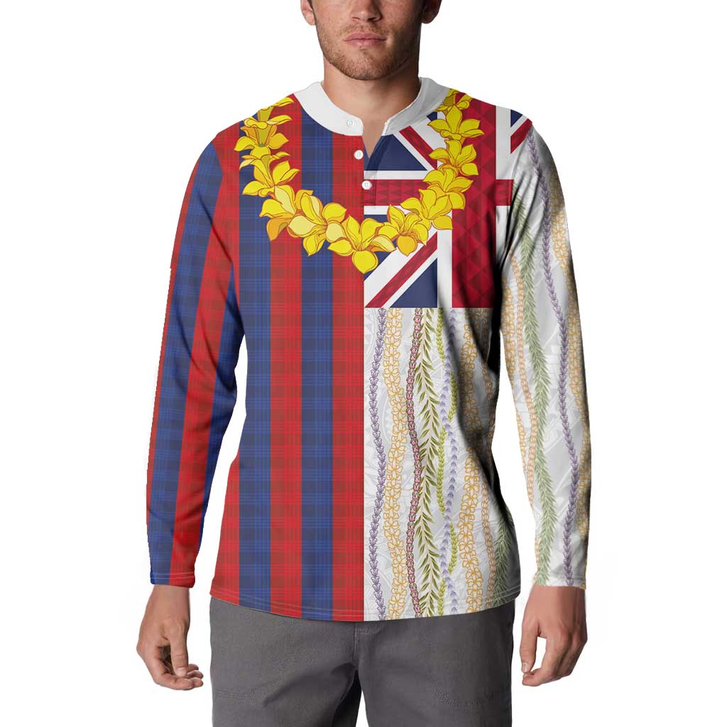 Hawaiian Tropical Plants Lei Button Sweatshirt National Flag Style - Polynesian Pride