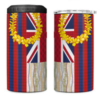 Hawaiian Tropical Plants Lei 4 in 1 Can Cooler Tumbler National Flag Style - Polynesian Pride